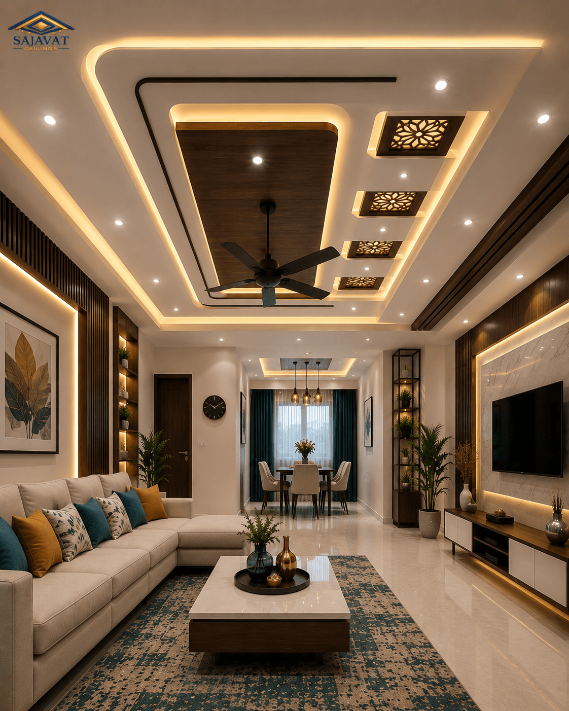 Living Room Ceiling — design 55