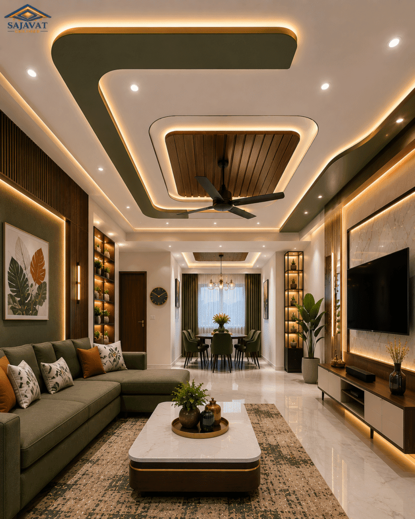 Living Room Ceiling — design 60