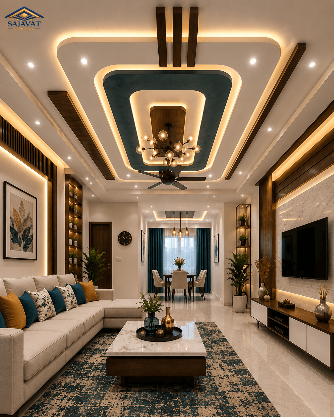 Living Room Ceiling — design 54